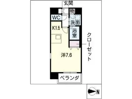 プレサンス名古屋STATIONビーフレックス(1K/8階)の間取り写真