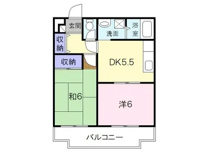 中央マンション松阪(2DK/2階)の間取り写真