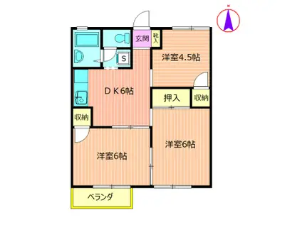 グリーンハイツ南橋本(3DK/2階)の間取り写真