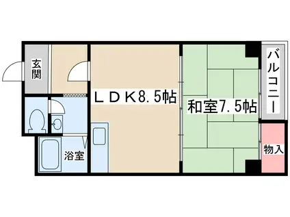 グランドハイツユタカⅠ(1LDK/4階)の間取り写真