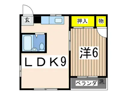 コーポサカイヤ(1LDK/2階)の間取り写真
