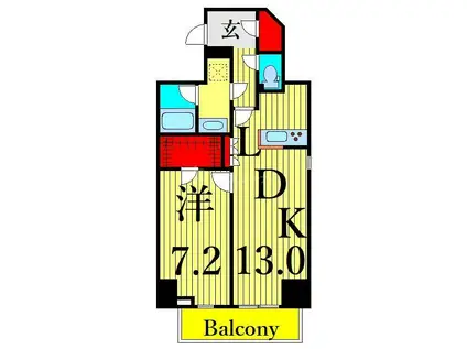 グランカーサ三ノ輪IV(1LDK/7階)の間取り写真