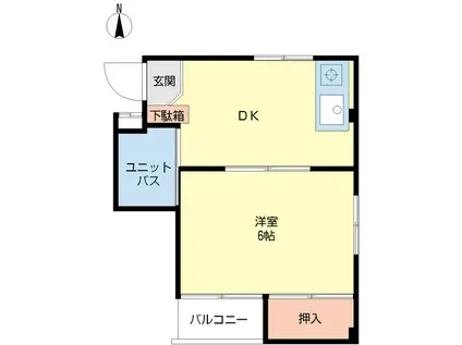 和田コーポ(1DK/3階)の間取り写真