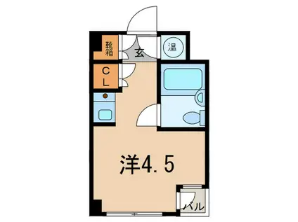 ハイベール三田(ワンルーム/2階)の間取り写真