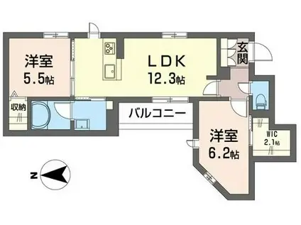 クアドリフォリオ北浦和(2LDK/4階)の間取り写真