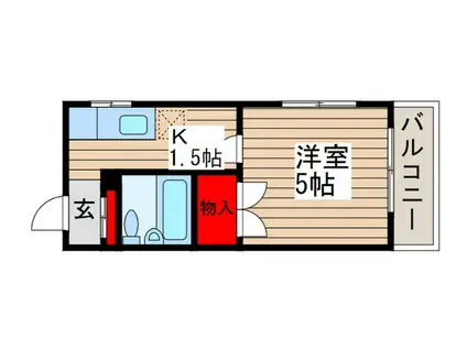 第二秋元ハイツ(1K/2階)の間取り写真