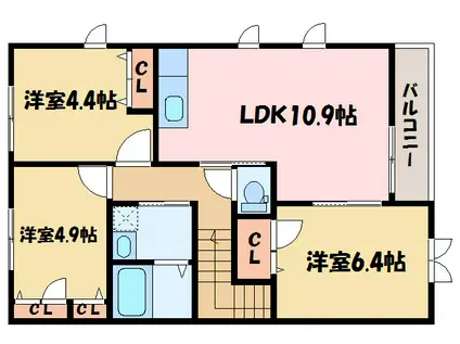 シャーメゾン七宝台(3LDK/2階)の間取り写真