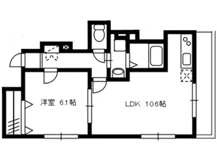 ドミール弐番館(1LDK/3階)の間取り写真
