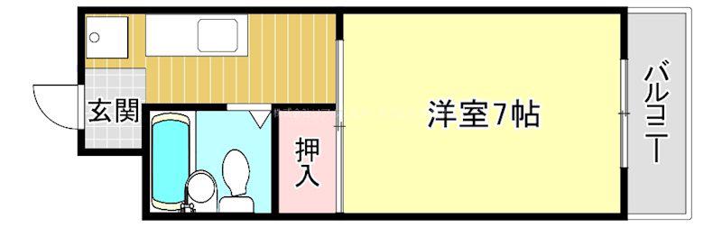 プラザ上笠(1K/2階)の間取り写真