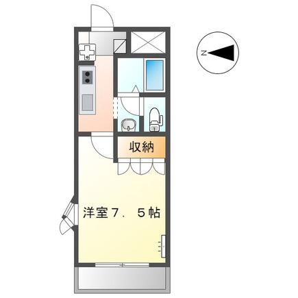 リファイン山中(1K/2階)の間取り写真