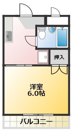 シャトレベール青山(1K/3階)の間取り写真