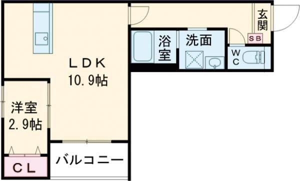 フォレスト青崎(1LDK/1階)の間取り写真