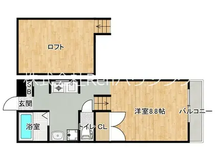 ピース・スクエア住吉(1K/1階)の間取り写真