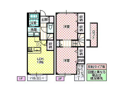 プラティークA(2LDK/1階)の間取り写真