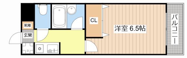 ヴィラ・パープル(1K/4階)の間取り写真