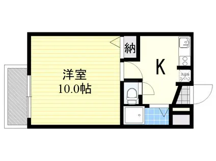 パークサイドKAI(1K/1階)の間取り写真