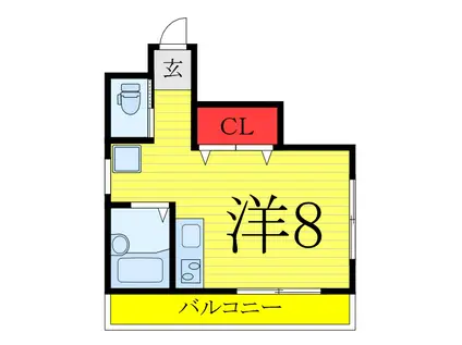 MYハイム(ワンルーム/3階)の間取り写真