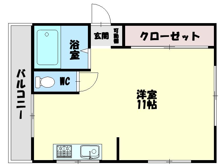 MONOビル(ワンルーム/4階)の間取り写真