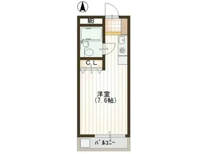 プルーマ八幡山(ワンルーム/2階)の間取り写真