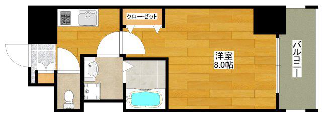 BPRレジデンス江坂(1K/8階)の間取り写真