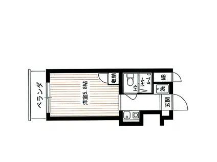 ウインベルソロ蒲田(ワンルーム/3階)の間取り写真