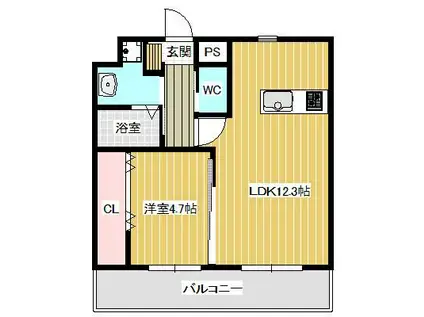 アンティカベラカーサ(1LDK/2階)の間取り写真
