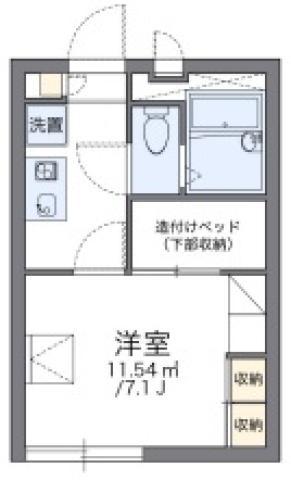 レオパレスオルペミ(1K/1階)の間取り写真