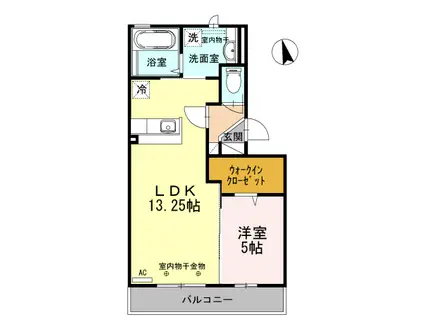 REBECCA12 302(1LDK/3階)の間取り写真