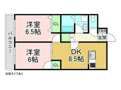 ボアビスタ(2DK/5階)の間取り写真