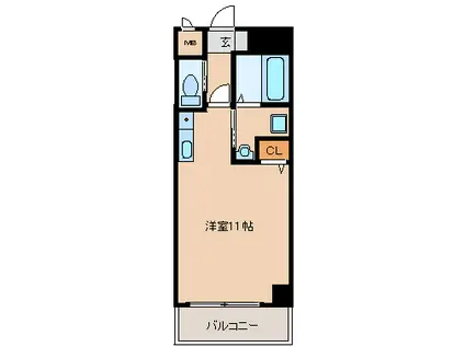 ヒルズ六ツ門(ワンルーム/5階)の間取り写真