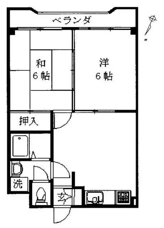 第3角柳マンション 2階階 間取り
