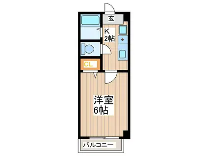 芝パークアベニュー(1K/2階)の間取り写真