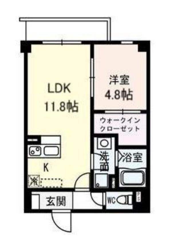 SOLASIA RESIDENCE 九条(1LDK/1階)の間取り写真
