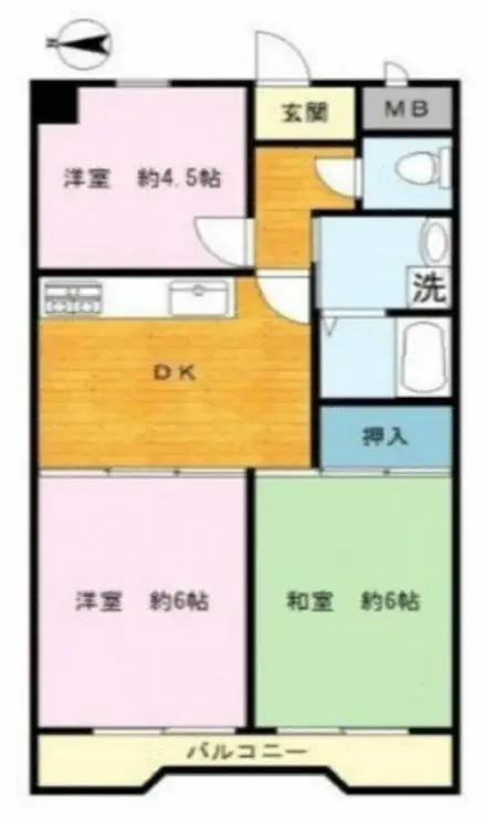 日神パレステージ所沢 5階階 間取り