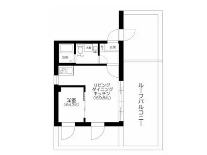 ル二日本橋(1LDK/4階)の間取り写真