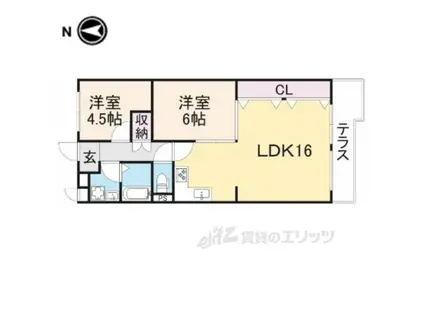 新大宮ハイタウンF棟(2LDK/1階)の間取り写真