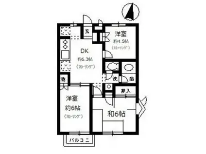 ドミールたかね(3DK/2階)の間取り写真