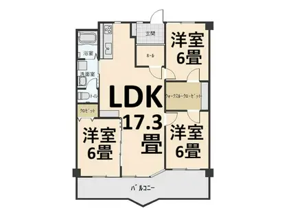 ハイムビーオール(3LDK/1階)の間取り写真