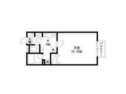 リヴェール市川C棟(1K/1階)の間取り写真