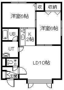 メゾン永山(2LDK/2階)の間取り写真
