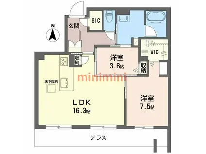 シャーメゾン コート(2LDK/1階)の間取り写真