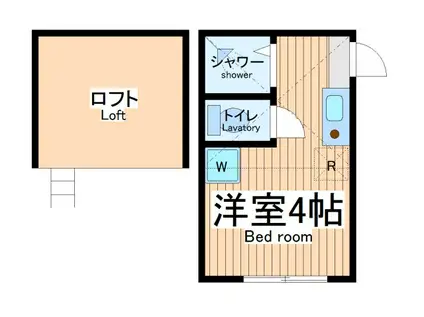 ティーエム鶴見中央(1K/2階)の間取り写真