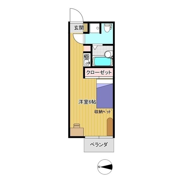 ホワイトプラム6(ワンルーム/2階)の間取り写真
