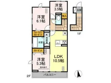 センチュリーハイムすみよし台 V(3LDK/1階)の間取り写真