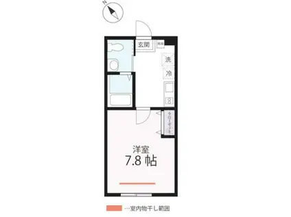 ハーミットクラブハウスSWING(1K/1階)の間取り写真