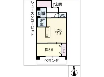 あおなみ線 港北駅 徒歩48分 3階建 築9年(1LDK/2階)の間取り写真