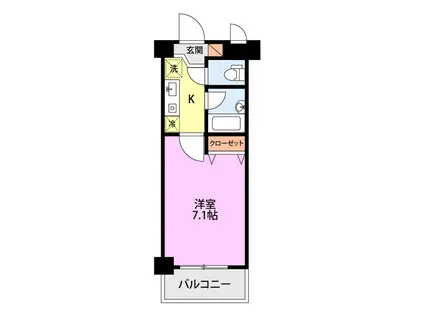 ワンノール米山B(1K/3階)の間取り写真