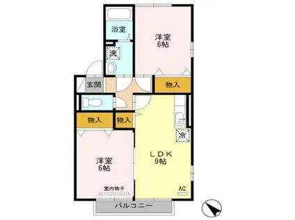 ドエル59(2LDK/2階)の間取り写真
