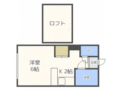 セジュール本通(1K/1階)の間取り写真