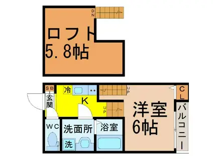 リベルテ千種(1SK/1階)の間取り写真